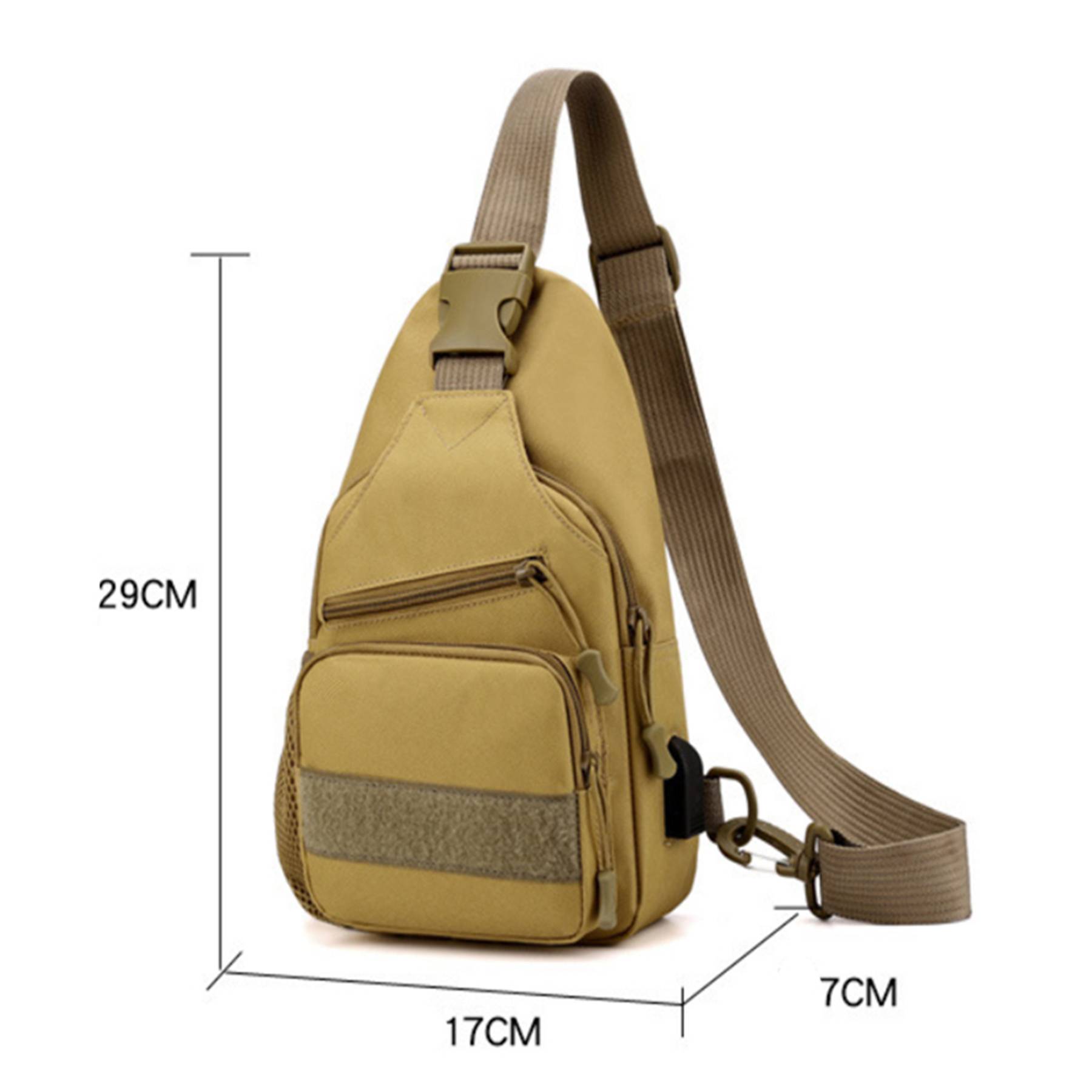 Tactical Crossbody Chest Bag With USB Charging Port 2