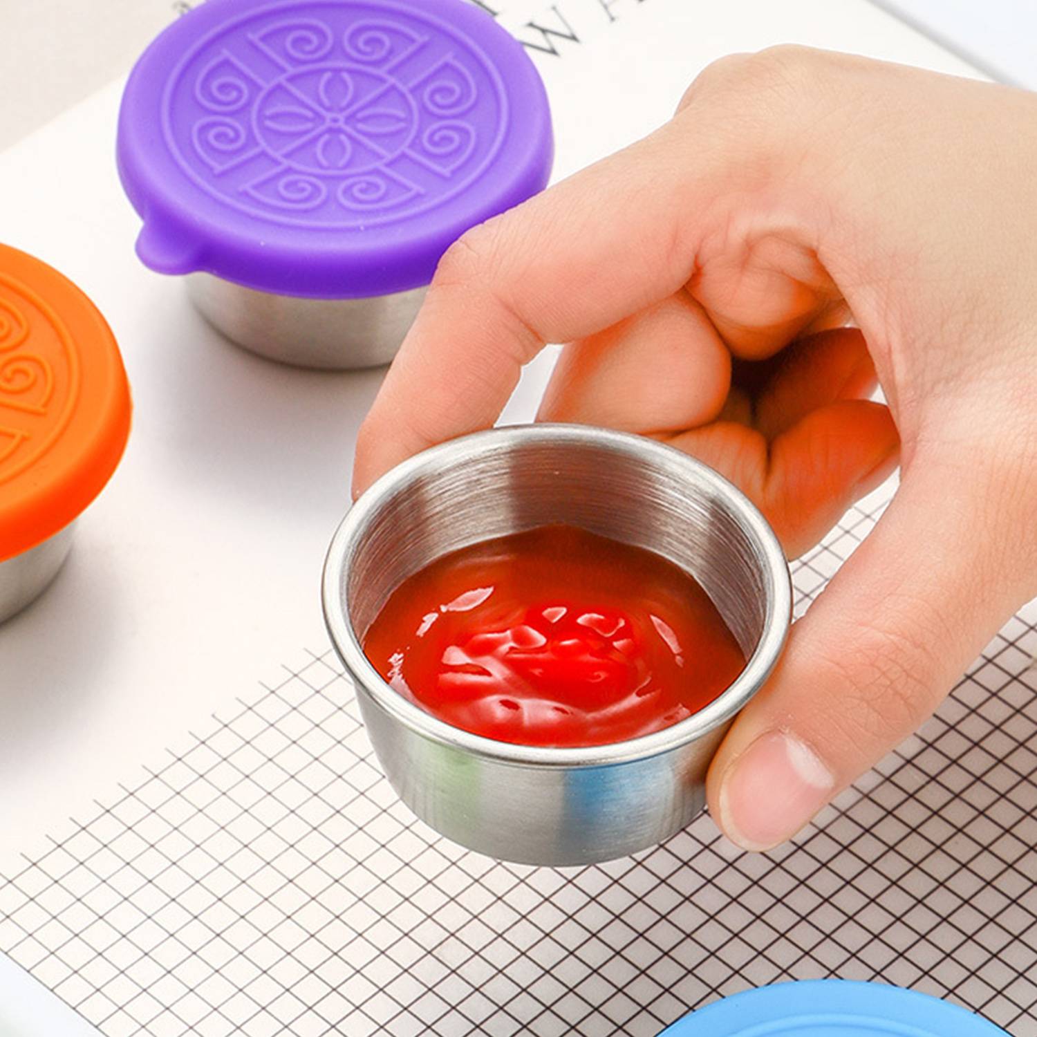 6PCS Stainless Steel Salad Sauce Containers 7