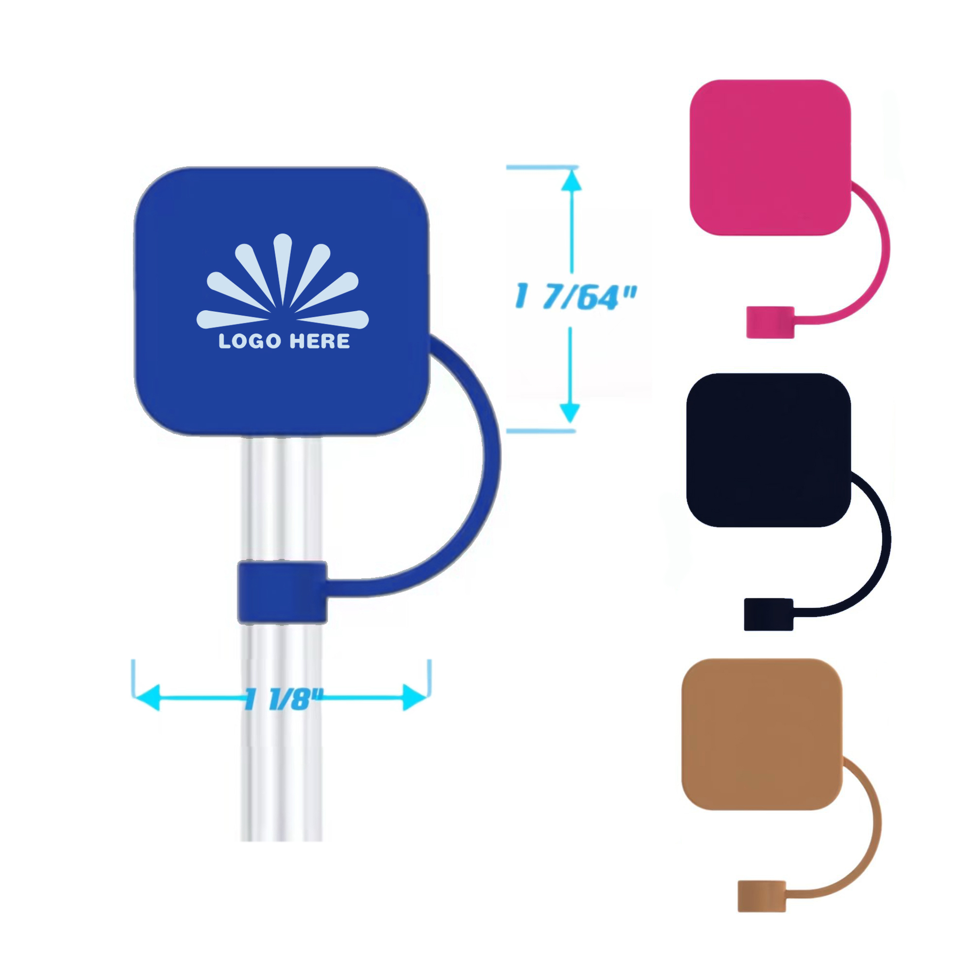 Dustproof Silicone Straw Cap 2