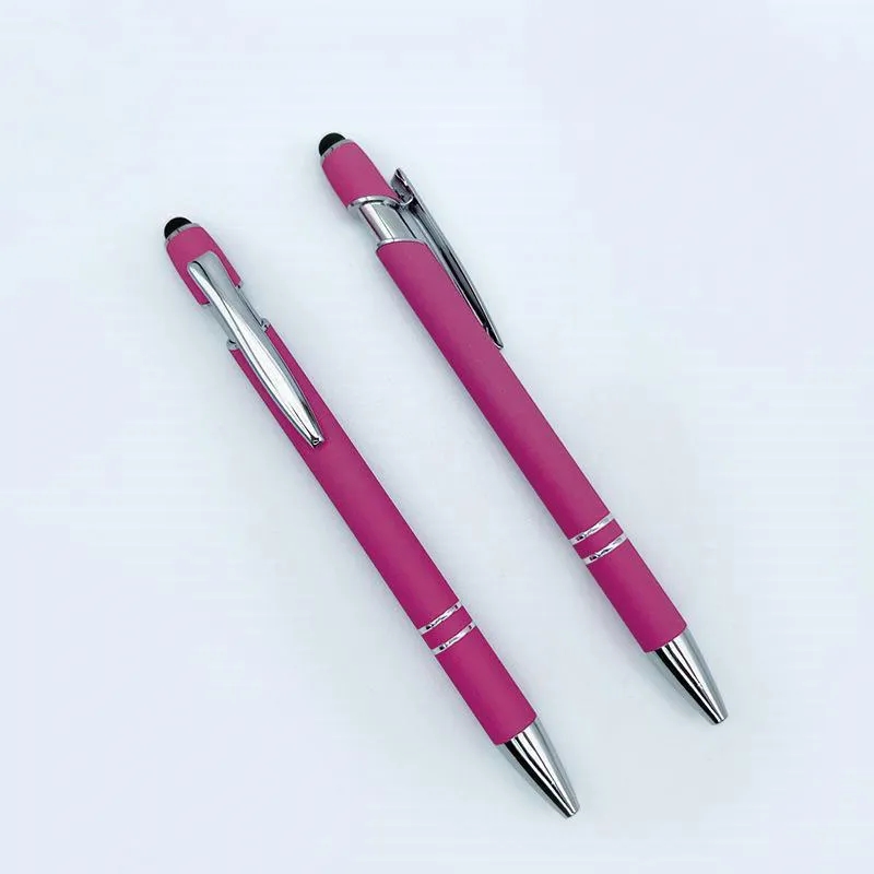 Retractable Touch Aluminum Stylus Pen Laser Engraved 8