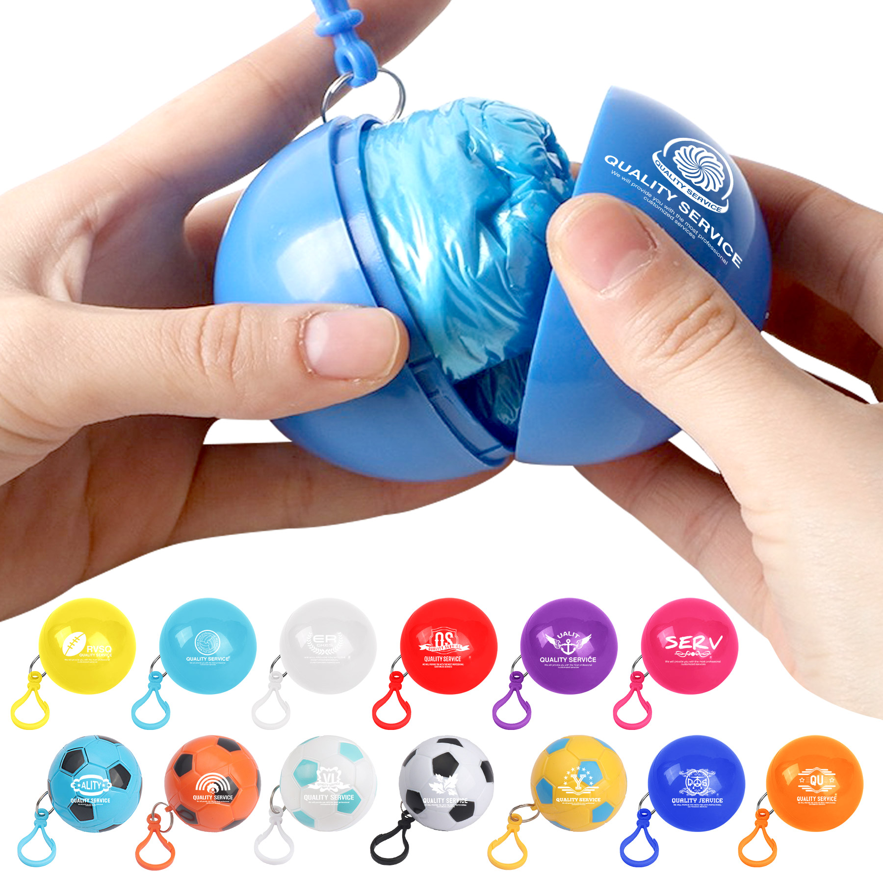 Disposable Raincoat With Ball Key Chain 10