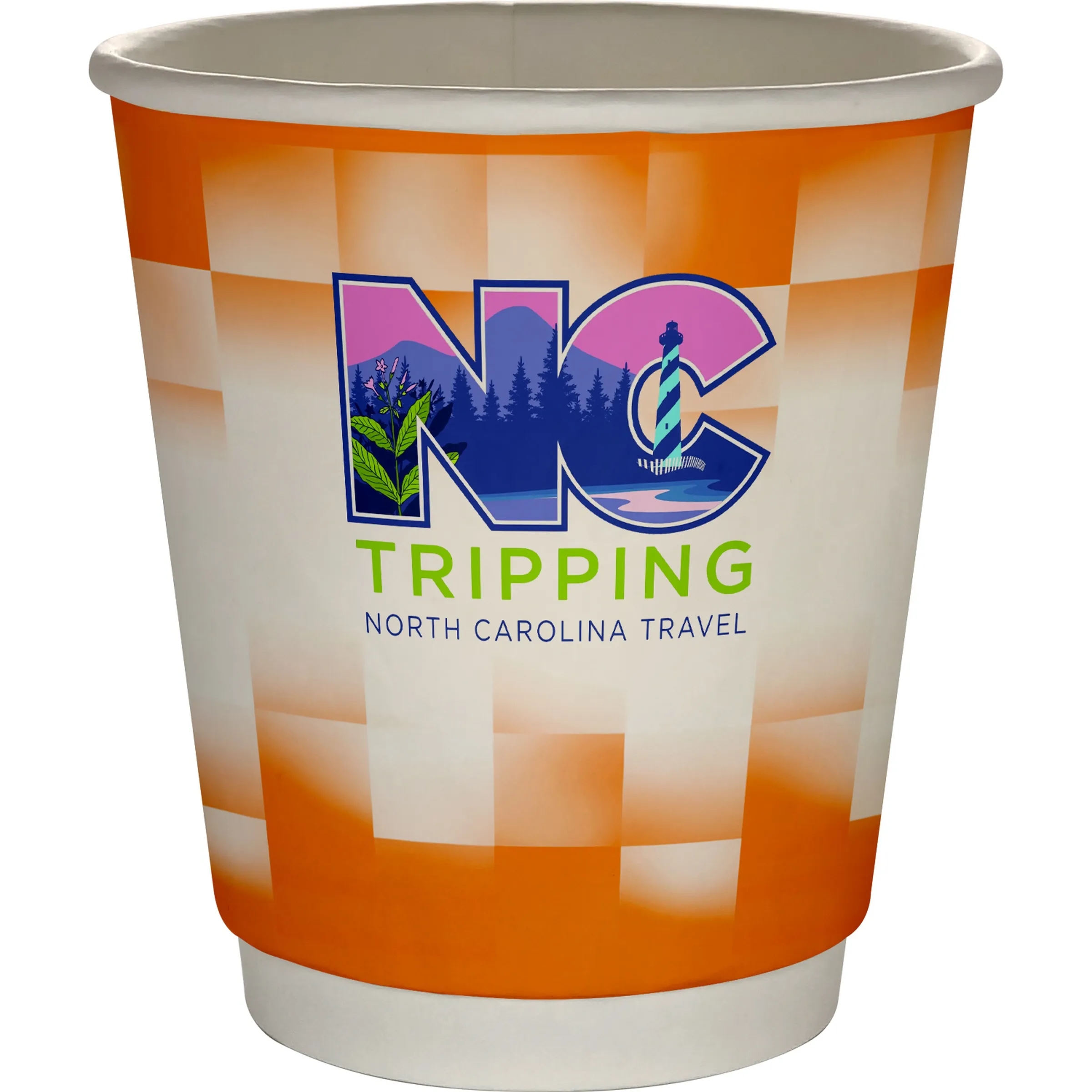10 oz Full Color Shaded Checkers Insulated Paper Cup 2