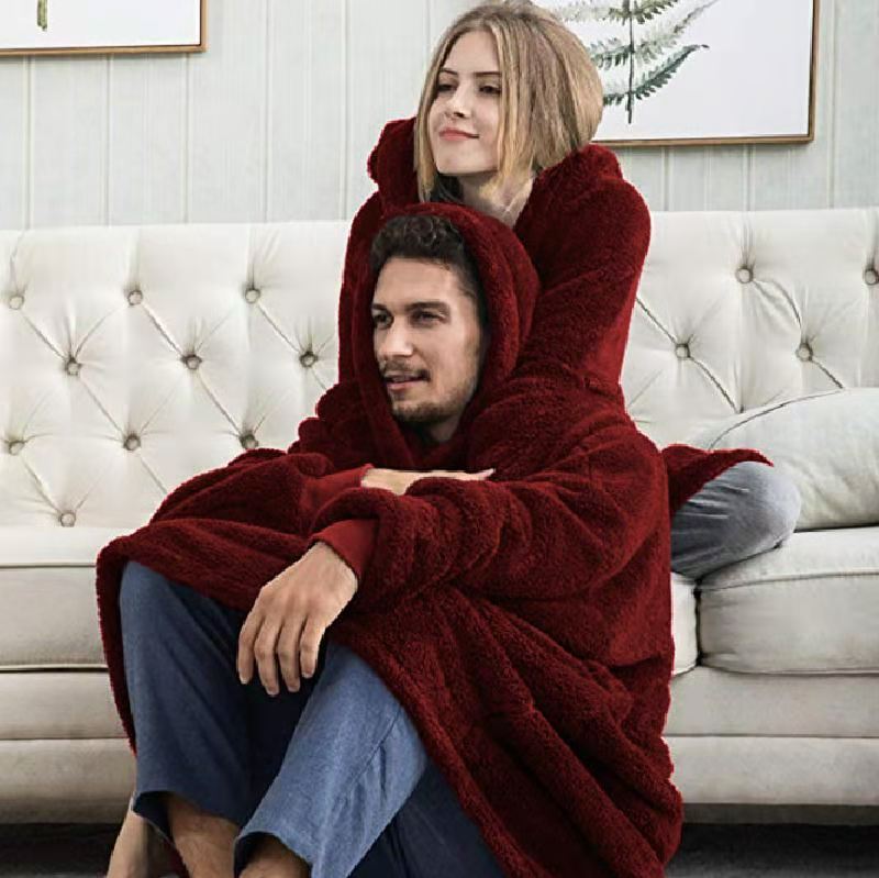 Oversized Wearable Blanket, custom hoodie or sweatshirt with logo imprint 4