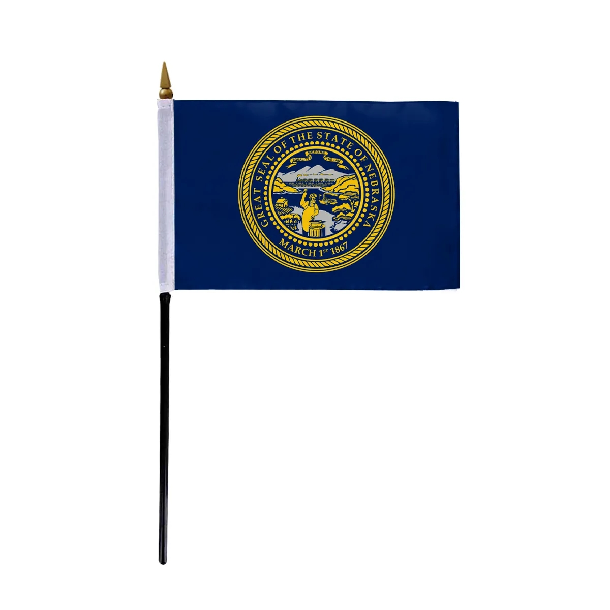 4"x6" & 12"x18'' Nebraska ePoly Printed Stick Flags 4