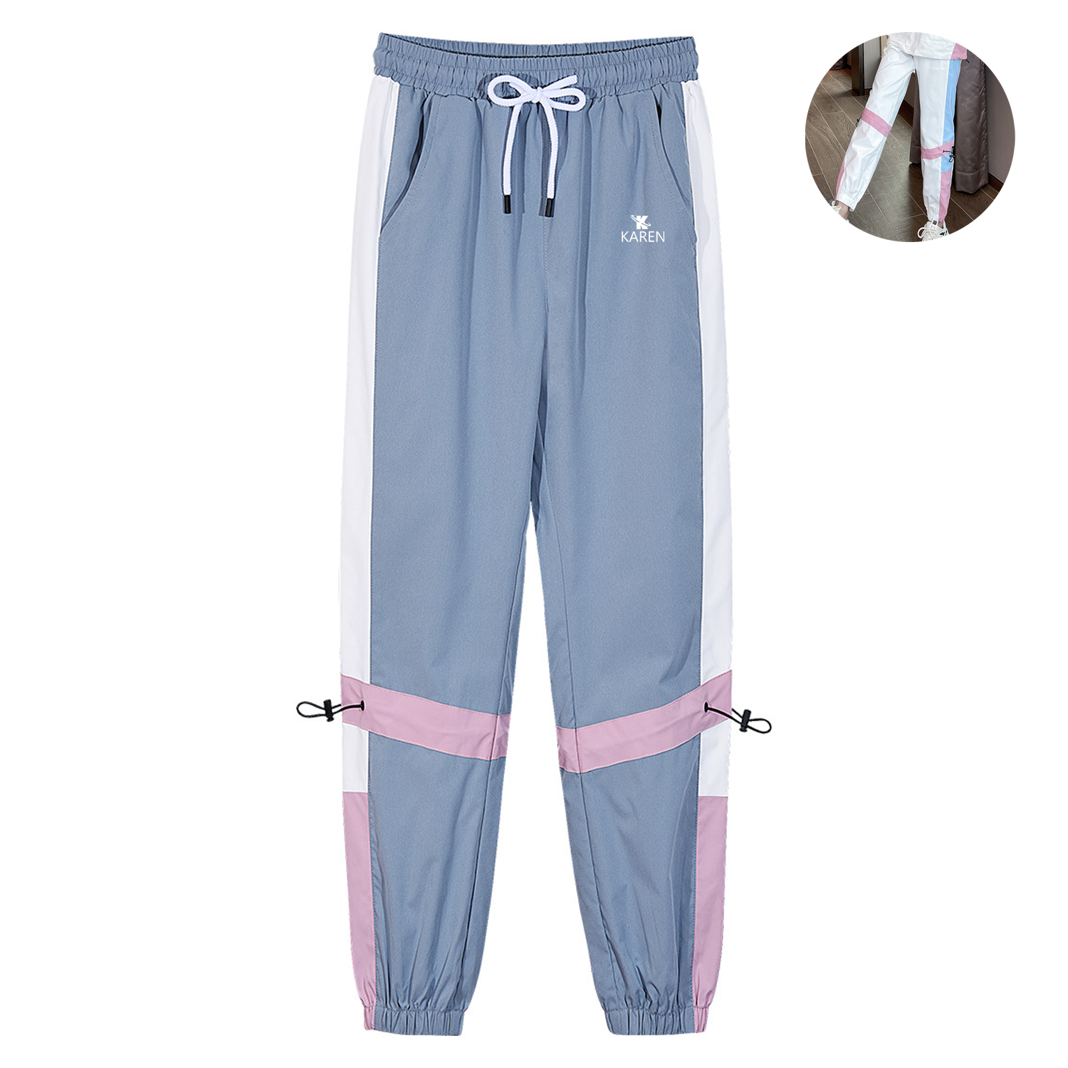 Women Middle Rise Loose Sports Pants 7