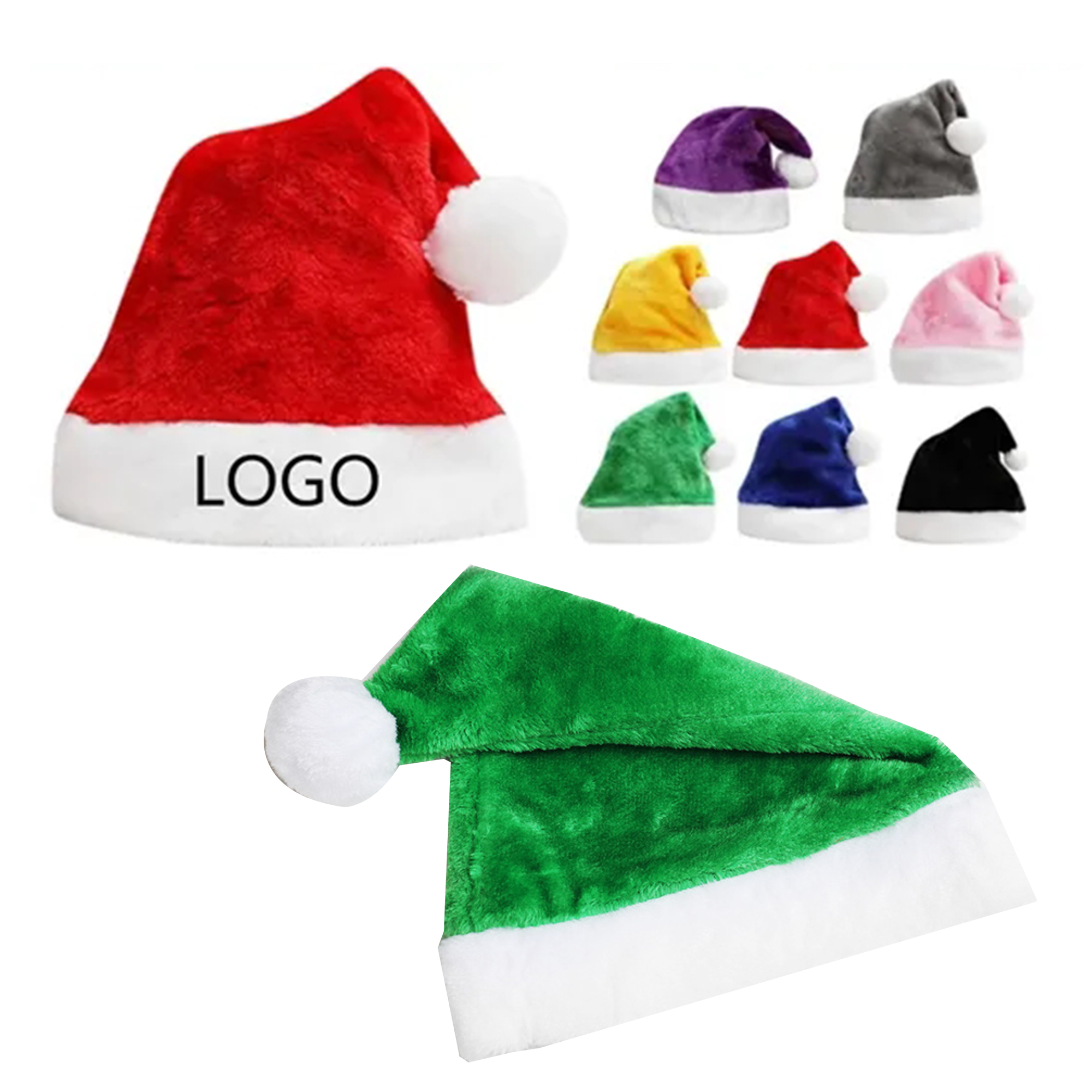 Fuzzy Plush Christmas Santa Hats 3
