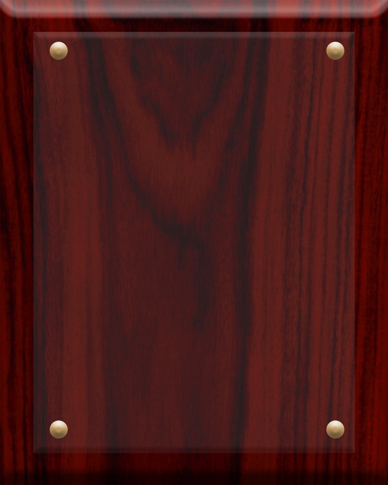 Crystal and Rosewood Finished Plaque (8"x10")