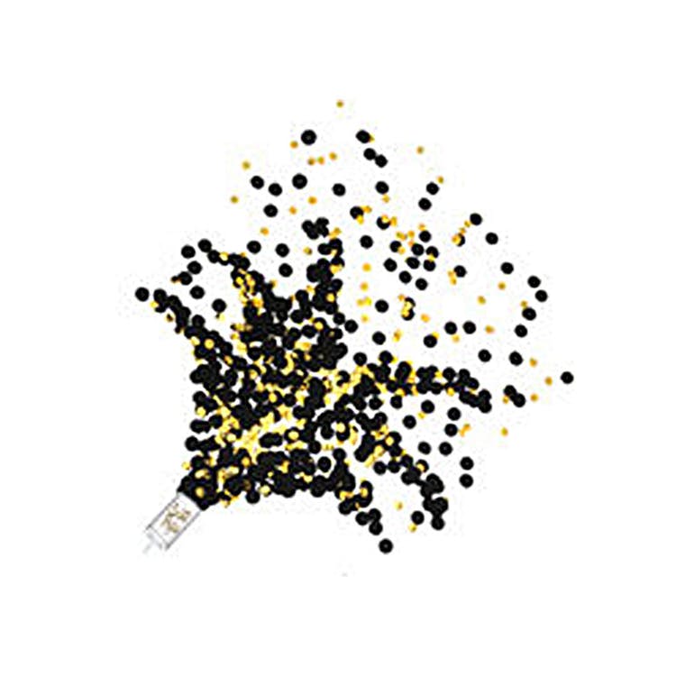 Push Up Confetti Poppers - Black & Gold 8 Pack 2