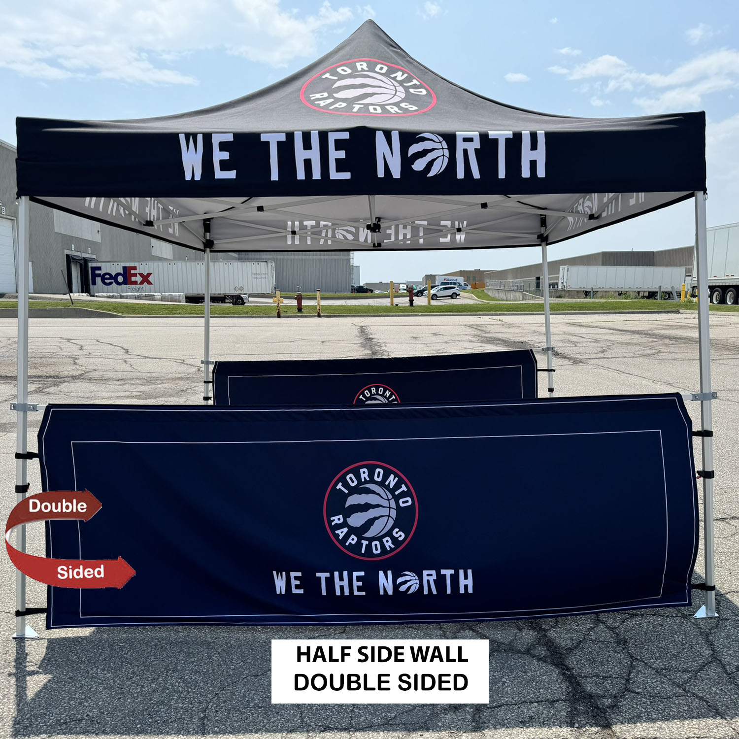 24 Hr Express Ship - Half Side Wall for 10x10 Tent Kit, Sublimated, Double Sided Print 6