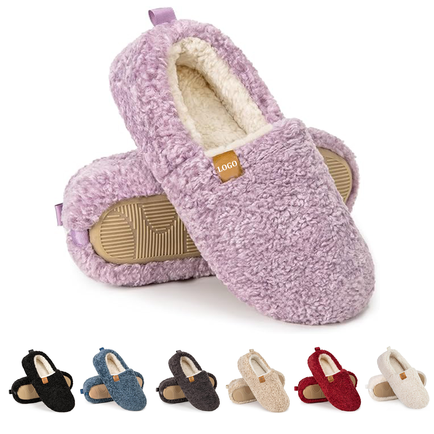 Women's Soft Curly Full Slippers 10