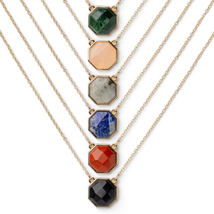 Terra Stone Intentions Pendants - 16" Chain 6 Stones 2