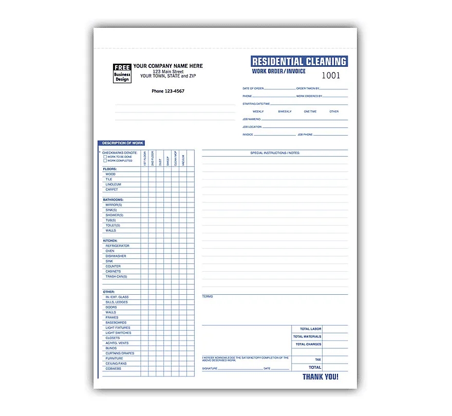Cleaning Work Orders - Residential 2
