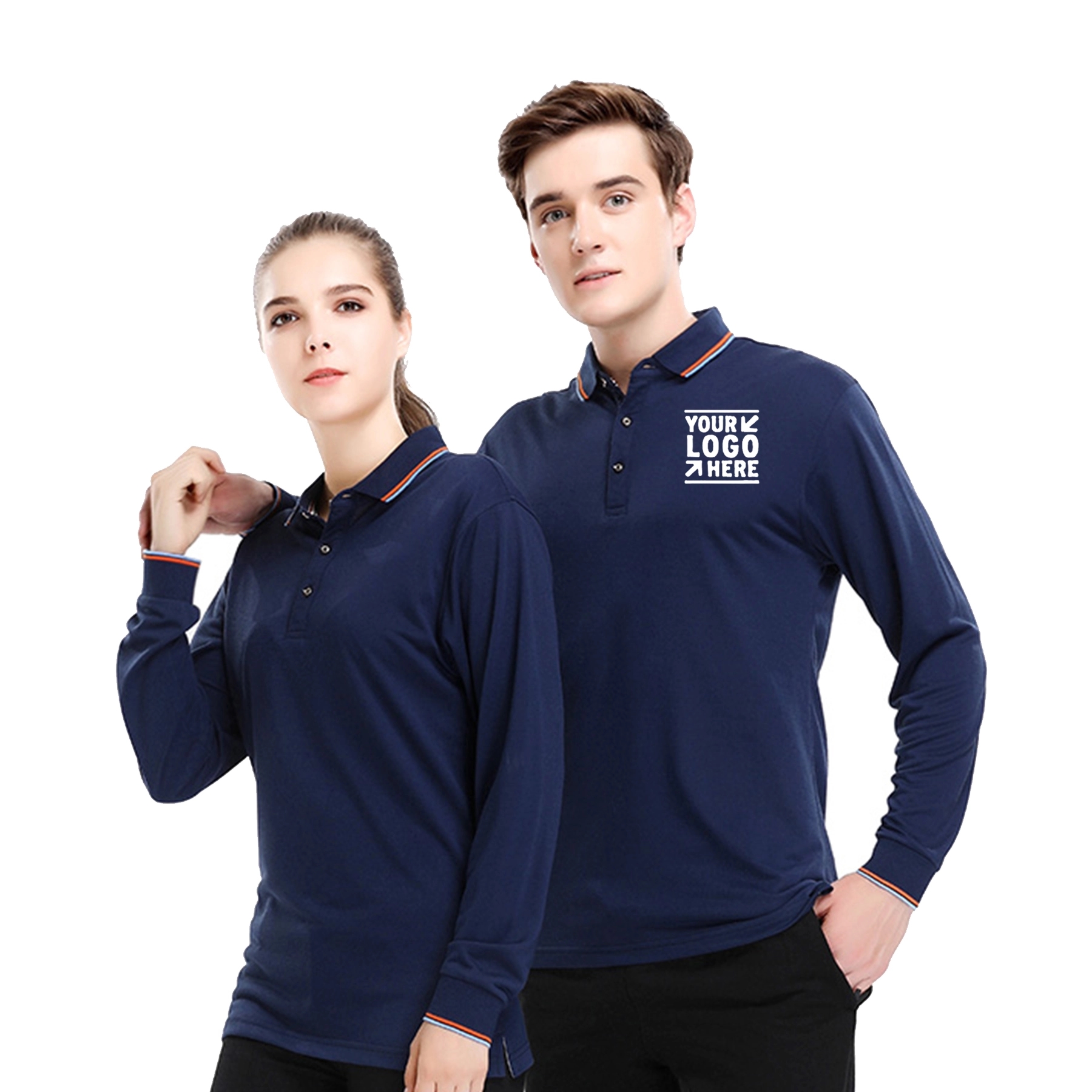 Unisex Classic Long Sleeve Polo Shirt 8