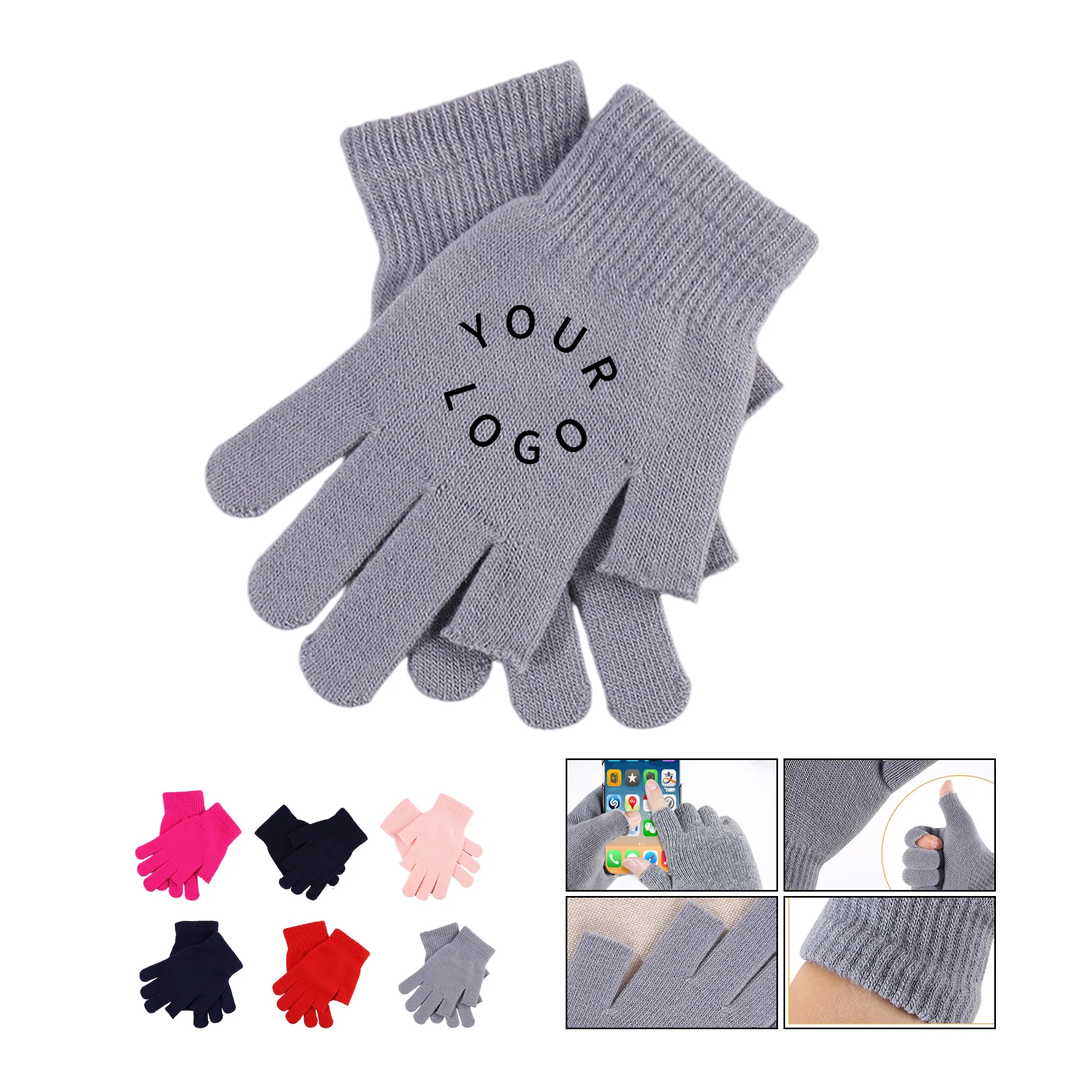 Knitted Winter Fingerless Gloves 9