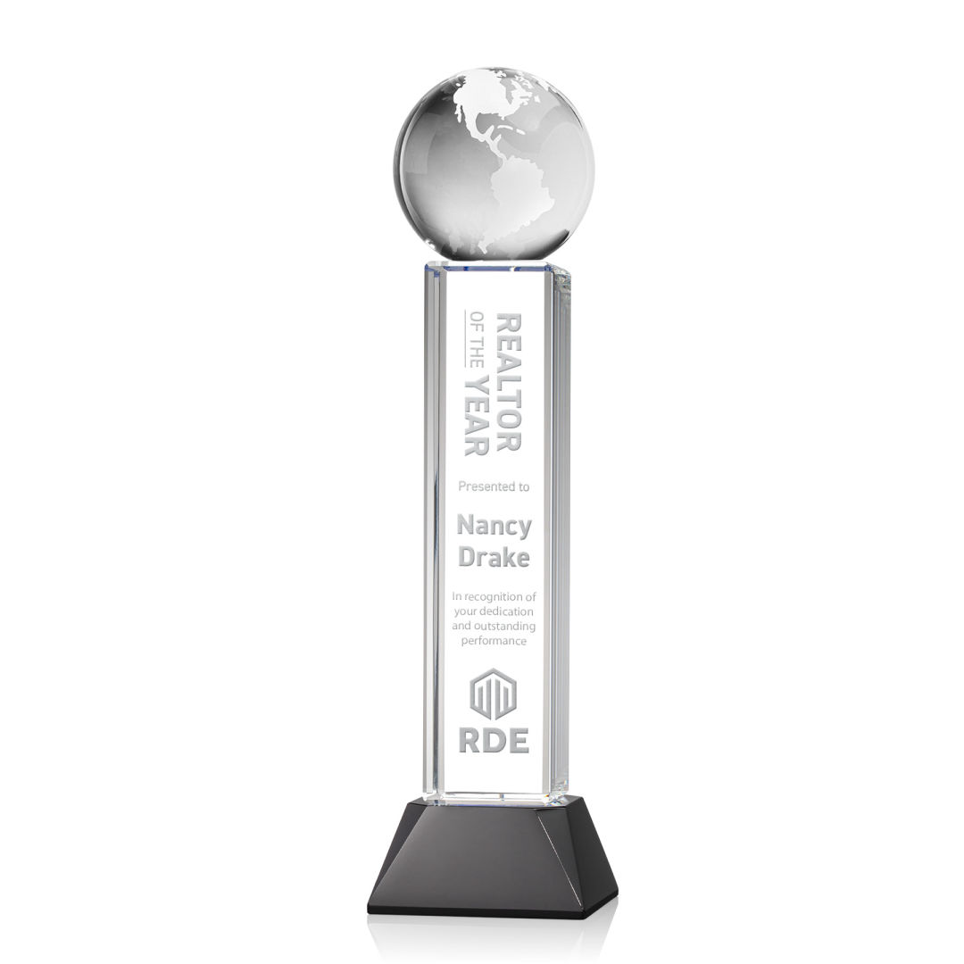 Globe Award on Stowe Base - Black 6