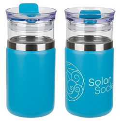 Tamari 12 oz Glass Tumbler & Vacuum Insulated Cooler 18