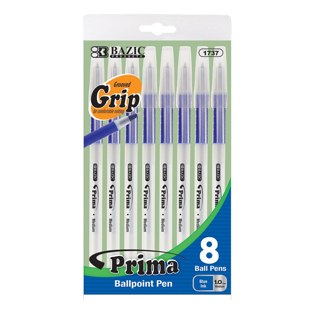 Ballpoint Pens - Blue Cushion Grip 8 Pack 1