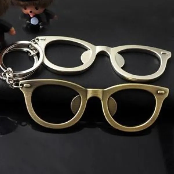 Glasses Shaped Metal Bottle Opener Key Chain 4