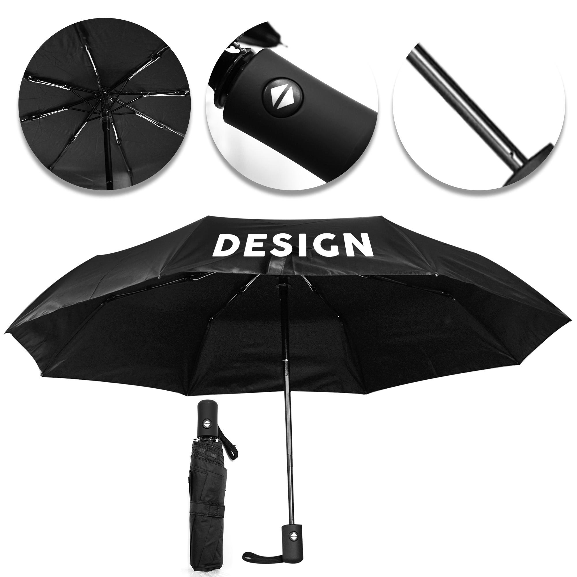 MOQ 20 Automatic Dual Use 8-Rib Folding Umbrella with Custom Logo 1