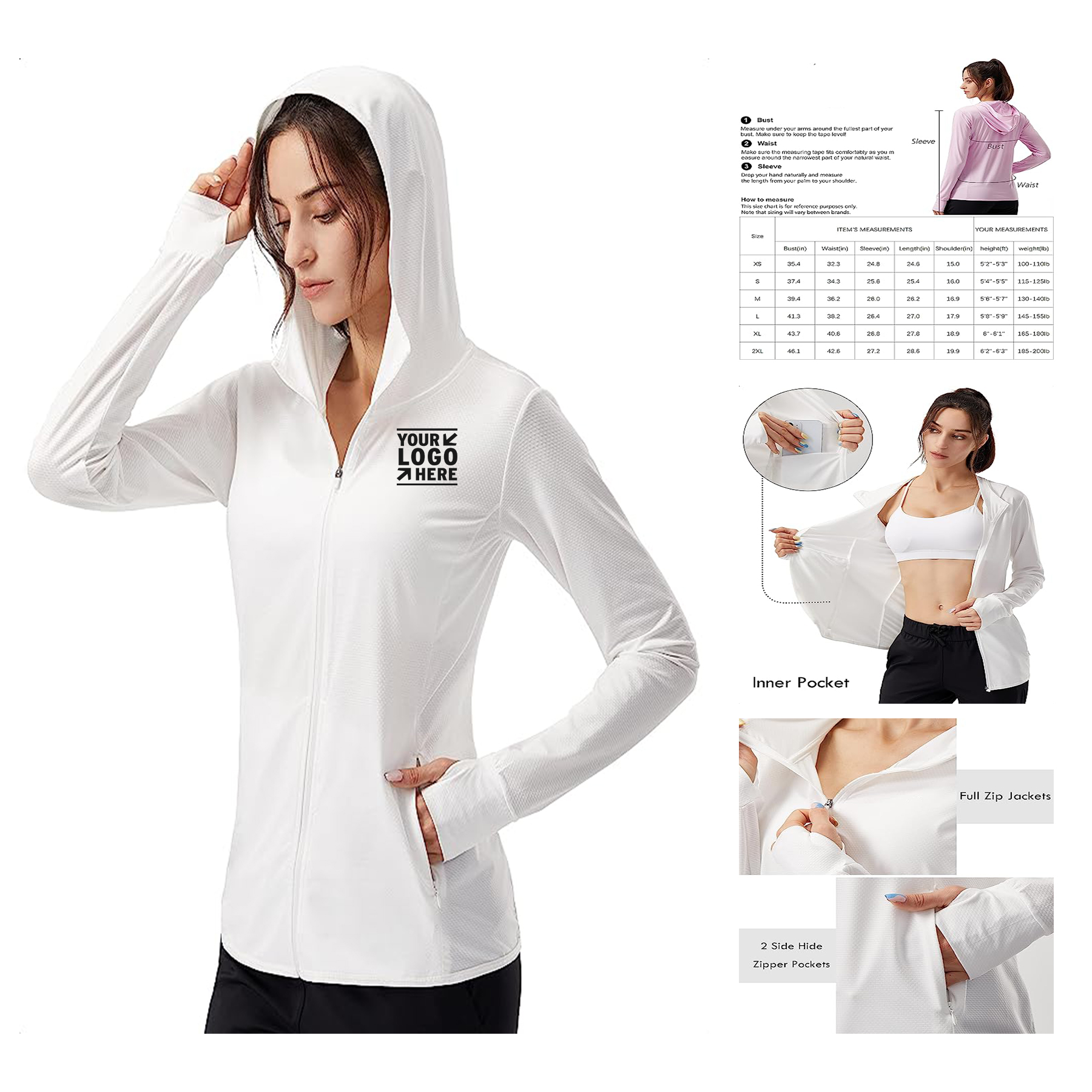 Women's UPF 50+ Sun Protection Hoodie Jacket