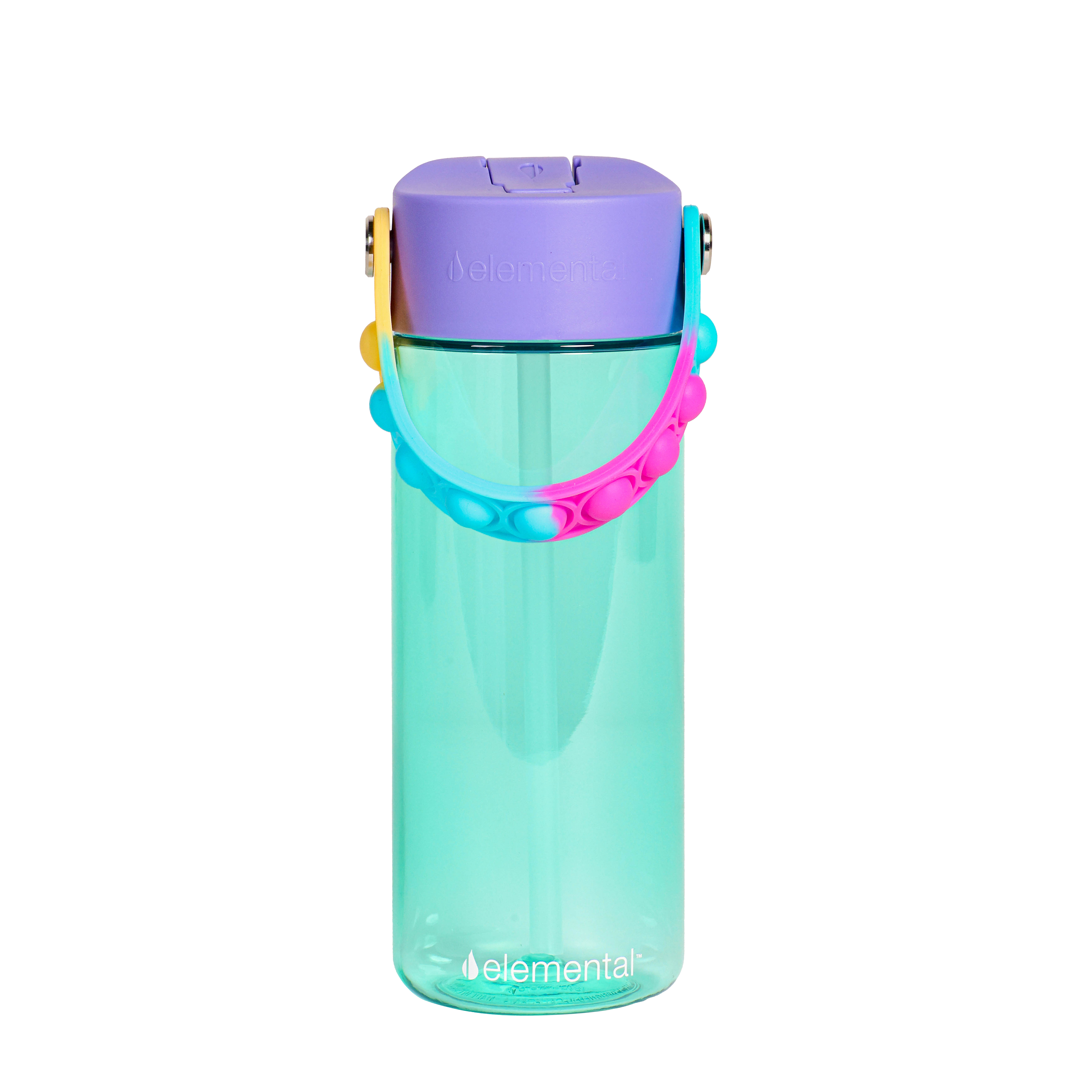 Elemental® Splash Pop Fidget 18oz Tritan Water Bottle - with Drinking Spout and Straw 10