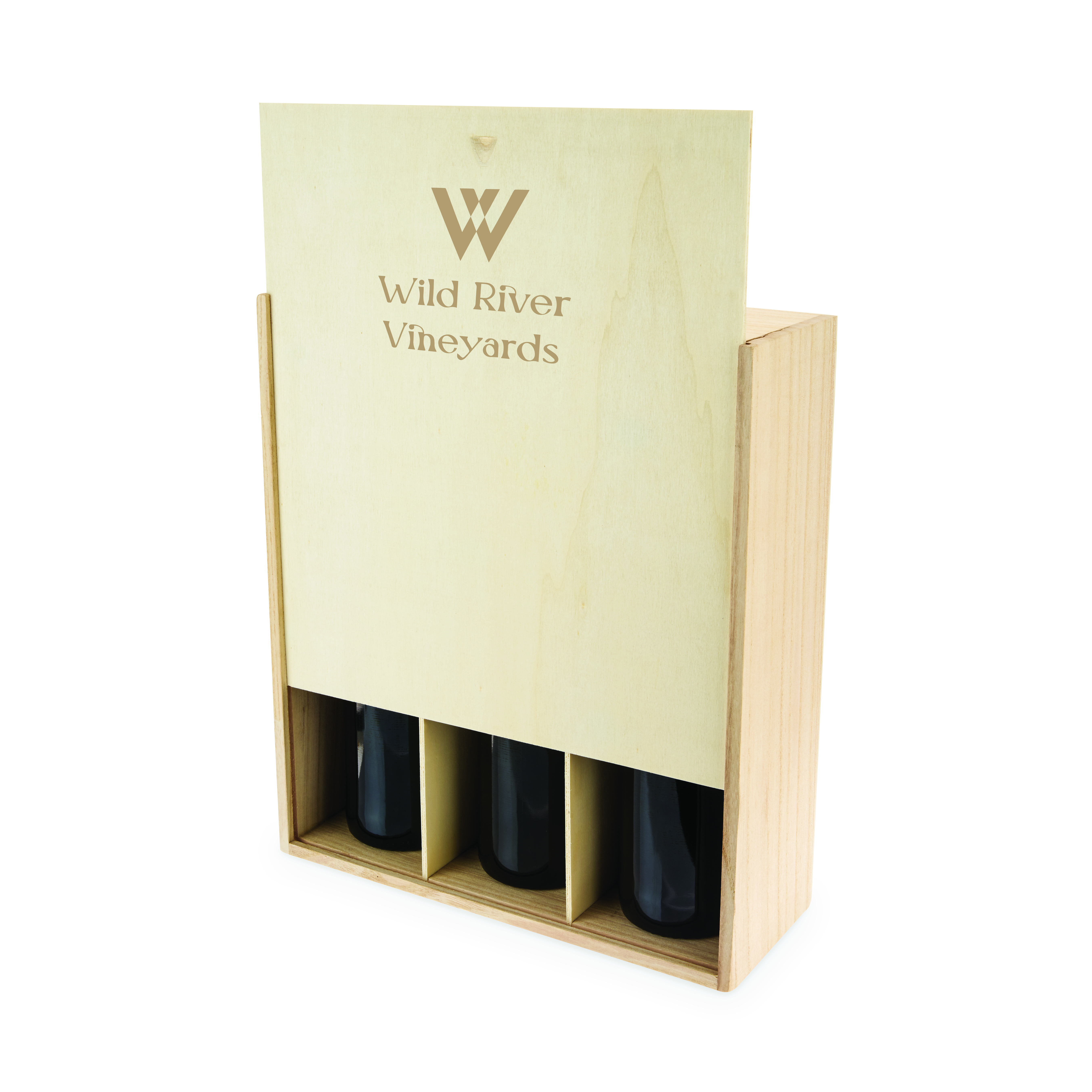 Twine Living® 3-Bottle Wood Wine Box 8