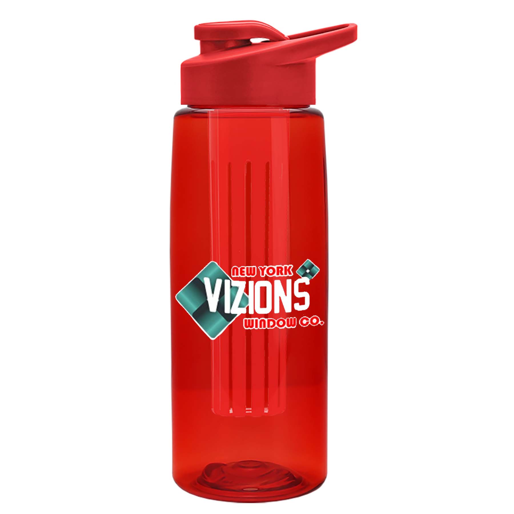 The Flair - 26 oz. Transparent Tritan Bottle with Drink thru , Large infuser, and Digital Imprint 5