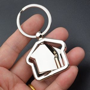 Alloy Dual House Shaped Keychain 16