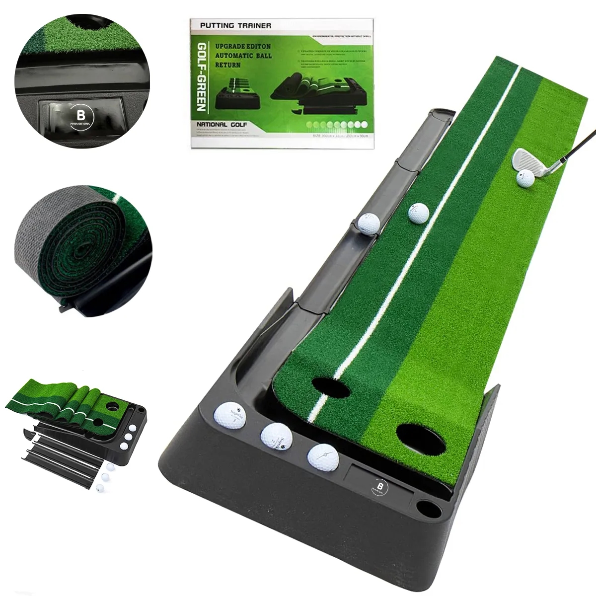Indoor Golf Putting Green with Ball Return 2
