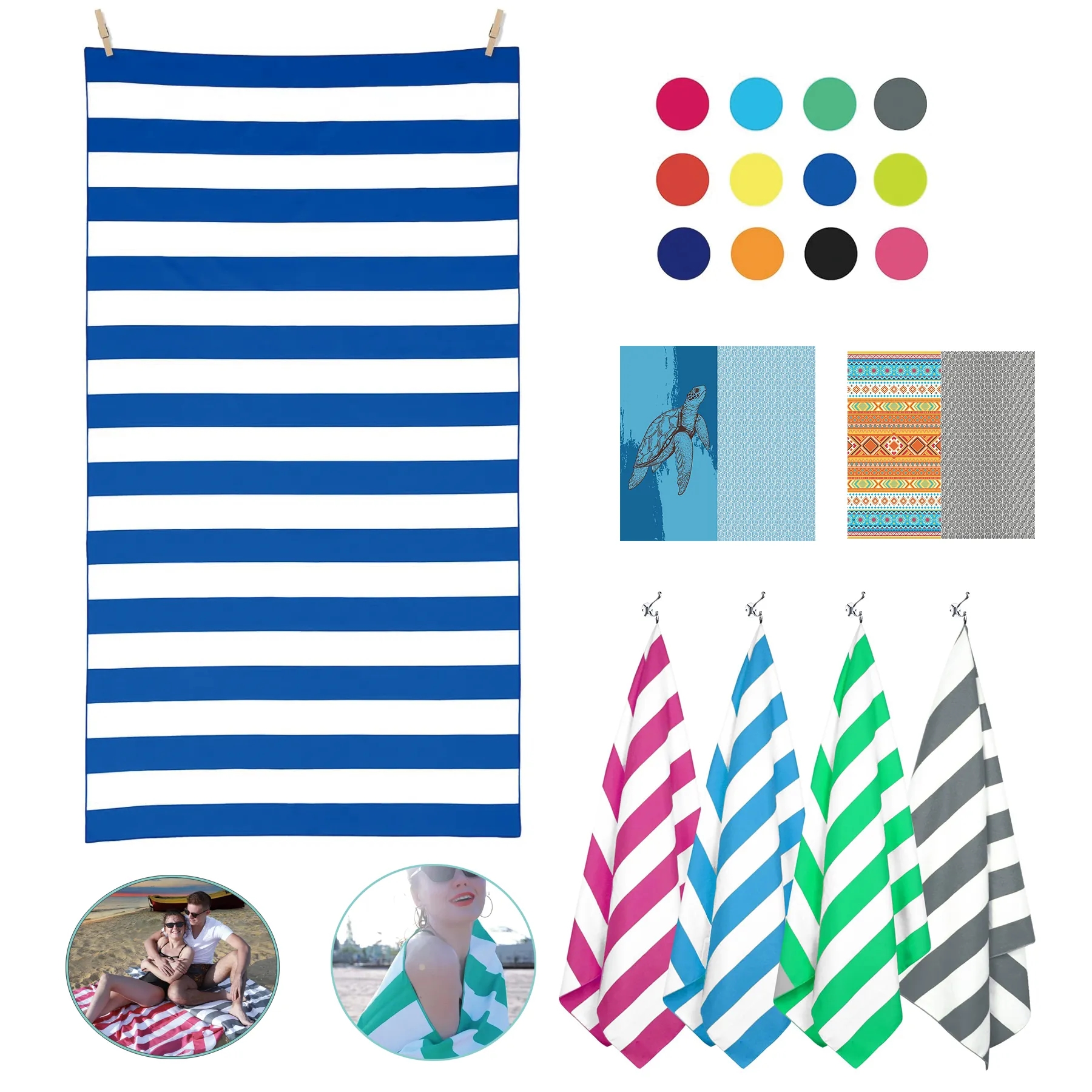 Strip Quick Dry Beach Towels 2