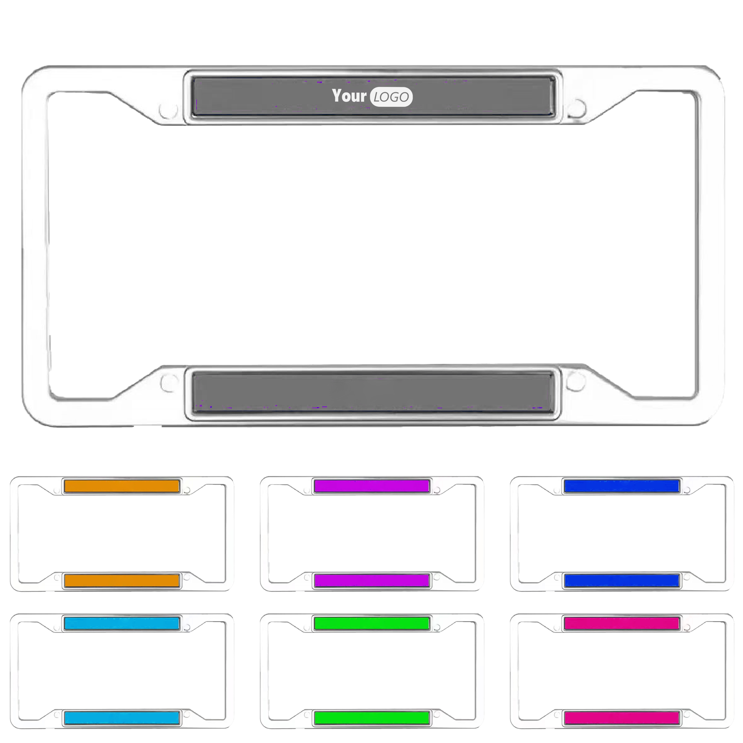 Aluminum Four-Hole Customizable Acrylic License Plate Frame 1