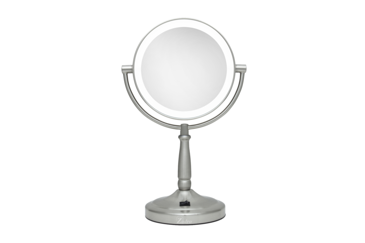 Zadro Cordless Dual-Sided LED Lighted Round Vanity Mirror 10X/1X 2