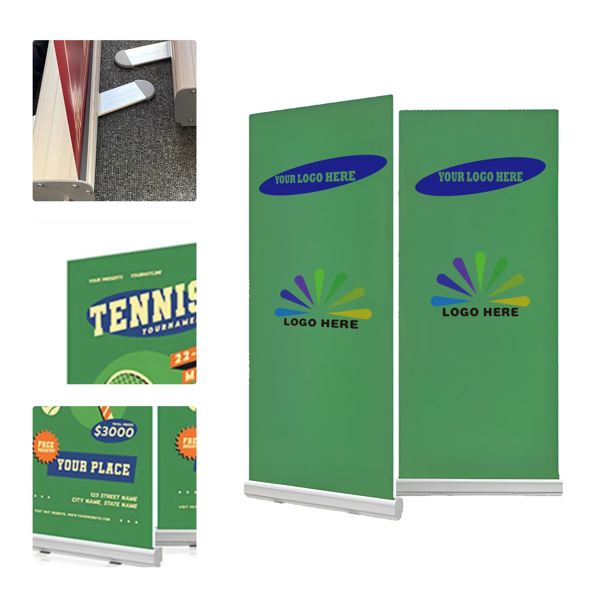 MOQ3 Aluminum Roll Up Banner Stand