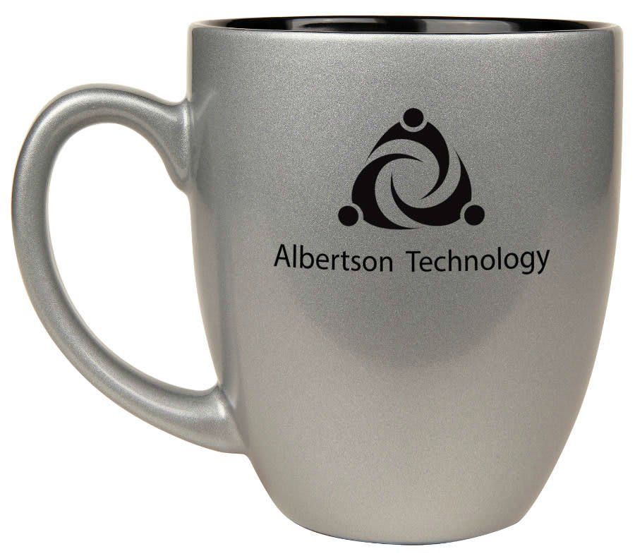 16 oz. Silver Ceramic Bistro LazerMug 1