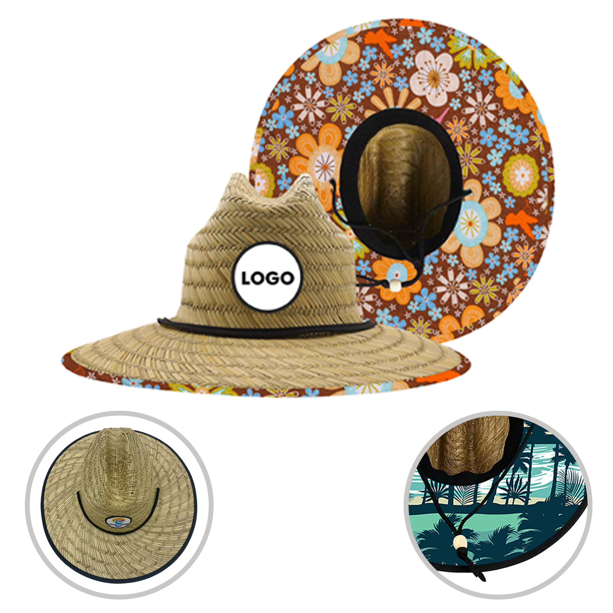 Full Color Custom Lifeguard Straw Hat 2