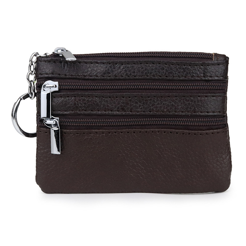 cowhide card money coin purses With Zipper Pocket 5