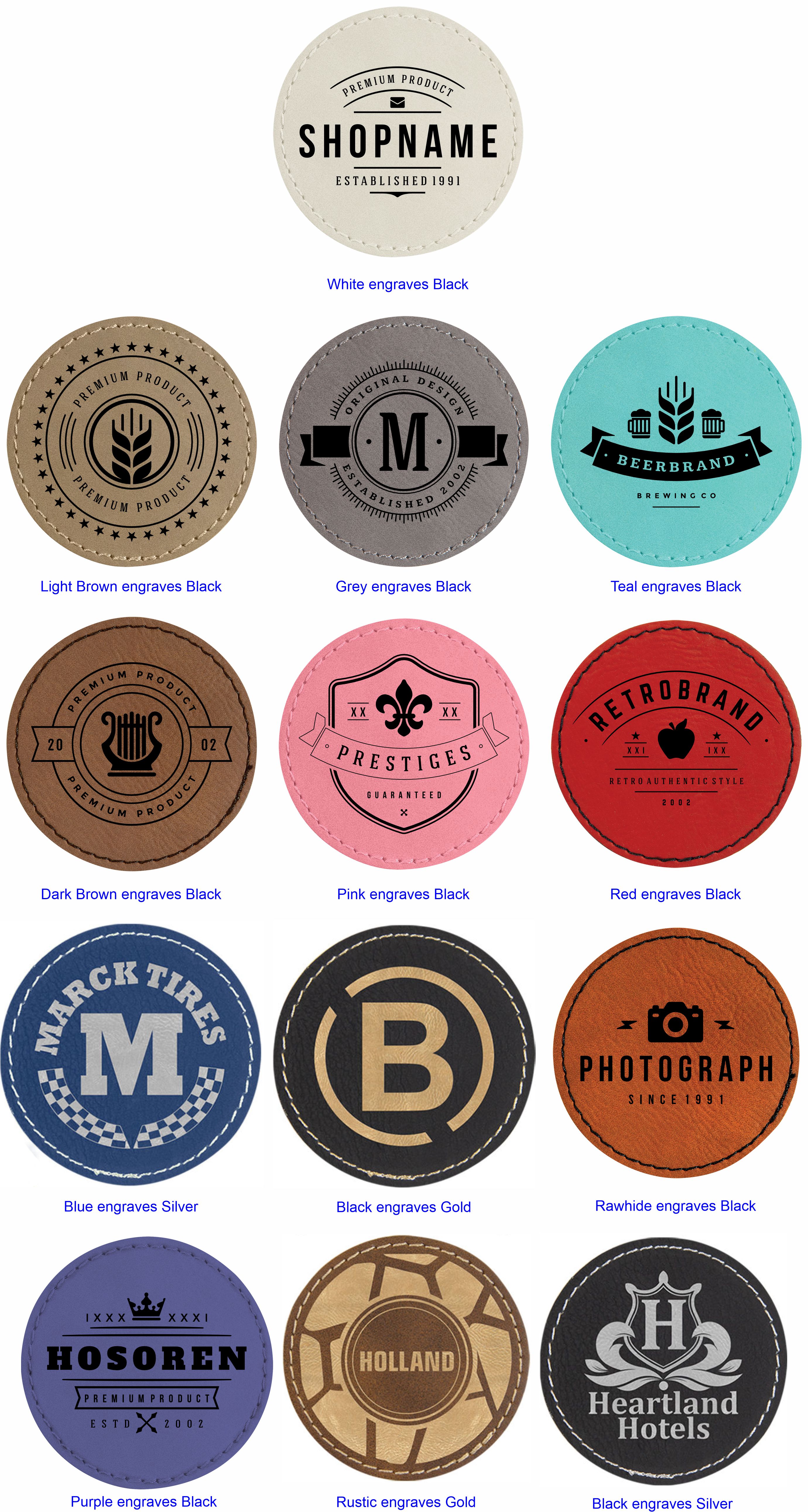 2.5" Round Leatherette Patch with Adhesive