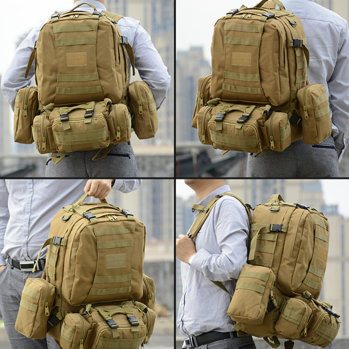 55L Tactical Military Backpack with Detachable Pouches 3