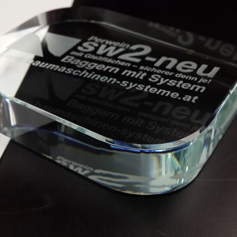 Rectangular Cutaway Crystal Paperweight 7
