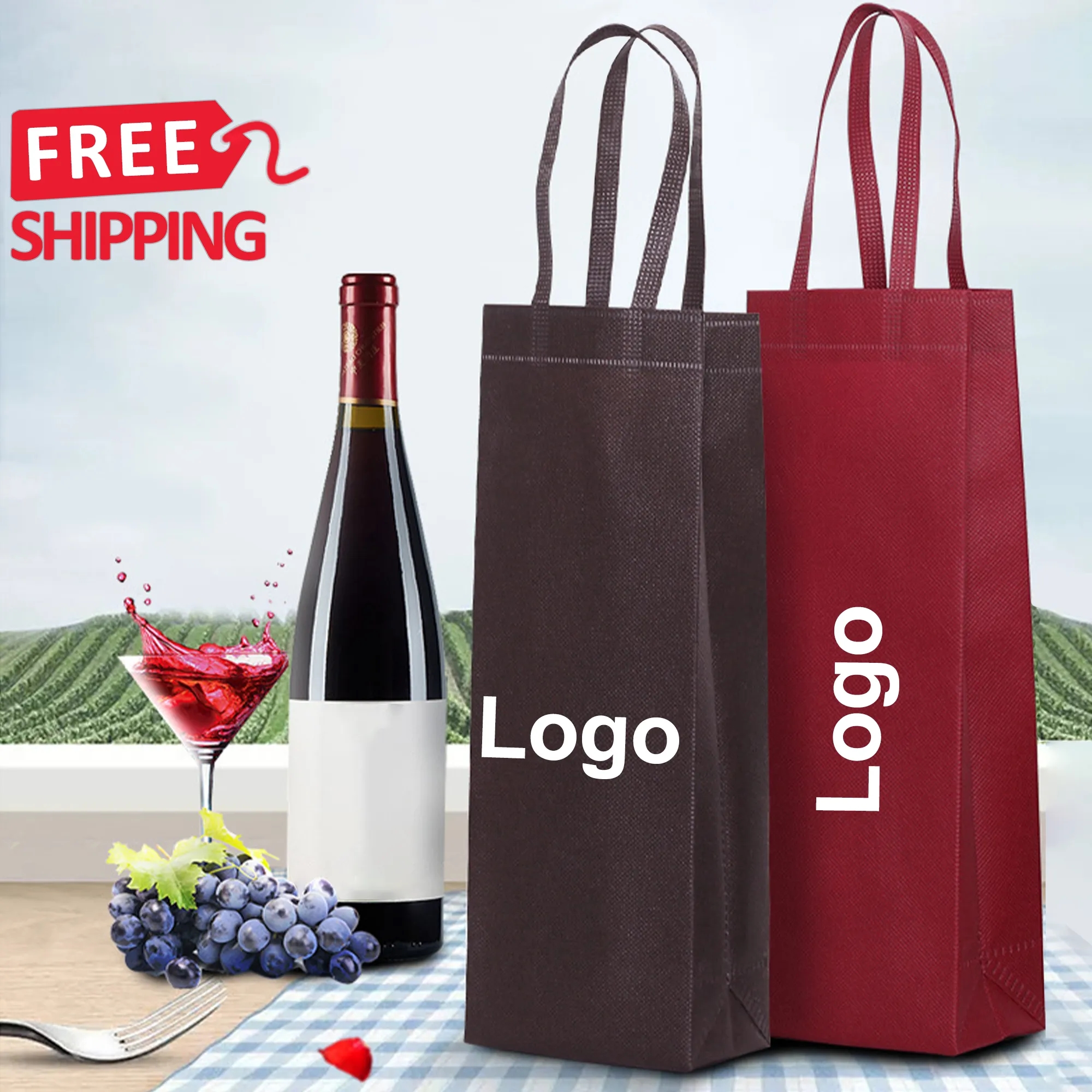 Reusable Non Woven Wine Bottle Gift Bag 2