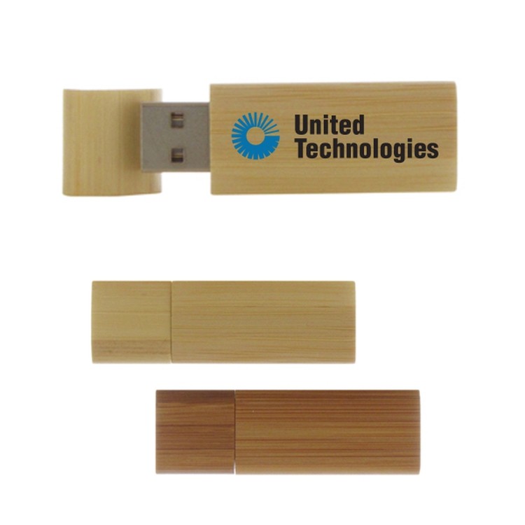 16GB Bamboo Wood USB Flash Drive w/Removable Cap 2