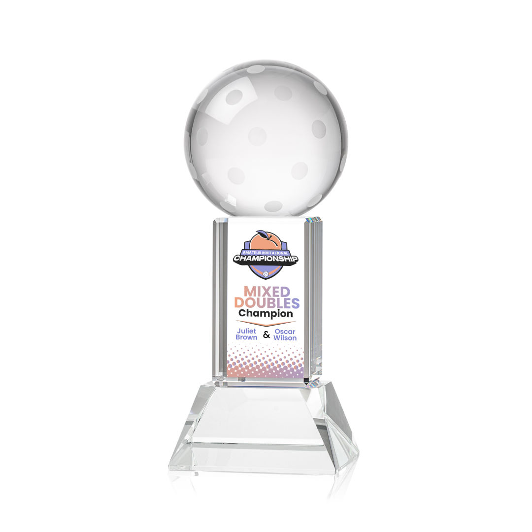 Pickleball VividPrint™ Award on Stowe Base - Clear 5