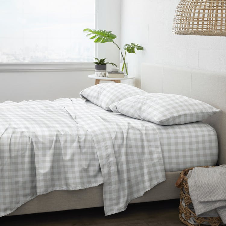 Premium Bed Sheets - Country Plaid Queen 4 Set