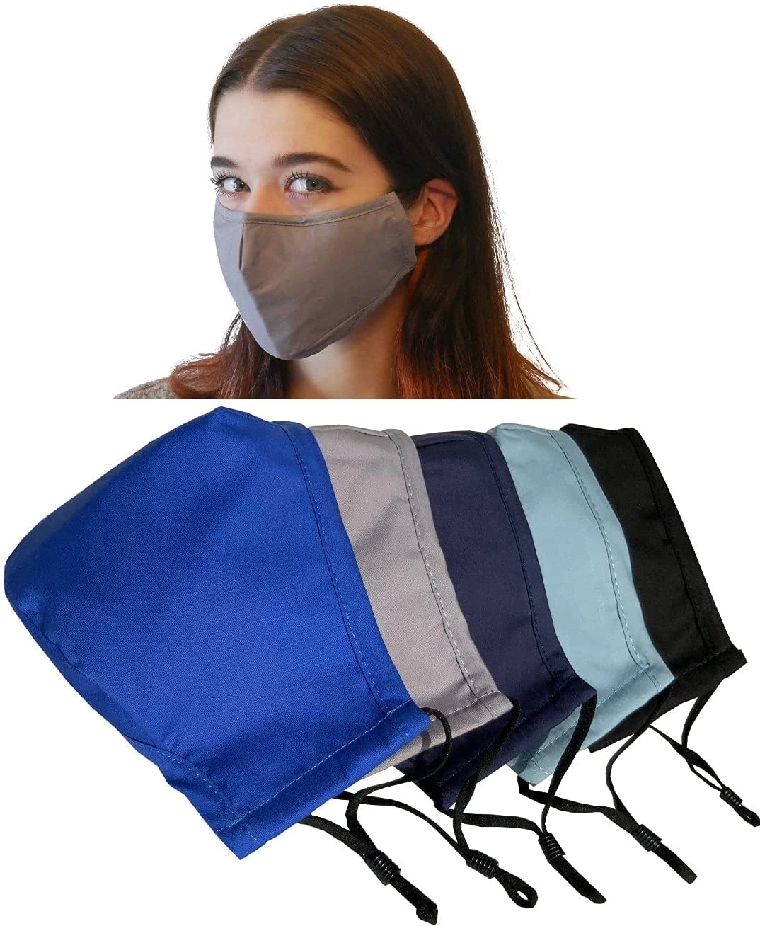 Mask with Sewn-In Filter - 3D 3-Ply Cotton Silkscreened Adju 2