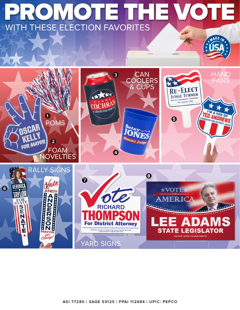 Patriotic Flag Shape Hand Fan, Screen Printed 40