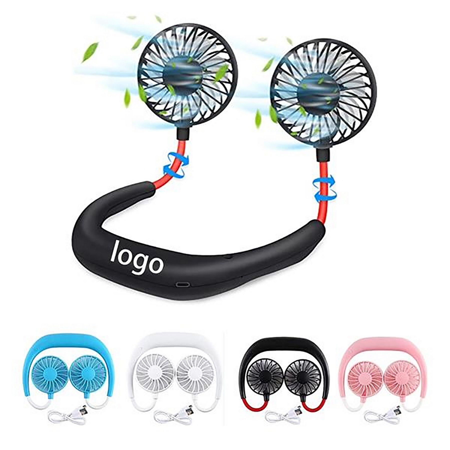 Portable Usb Rechargeable Neckband Lazy Neck Fan