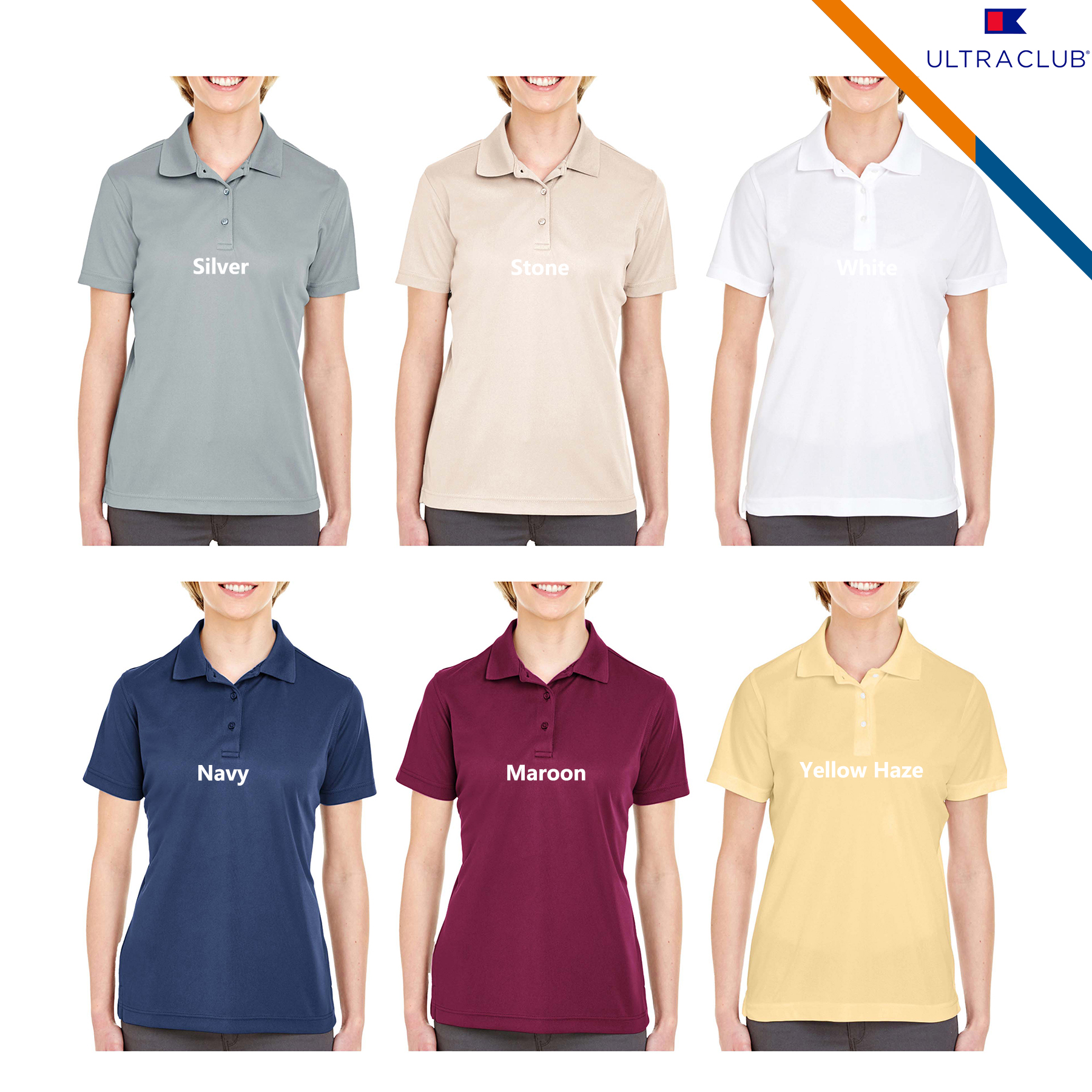 Ultra Club® 4.4oz Polyester Ladies' Polo Shirts 3