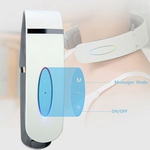 White Rechargeable Electric Neck Massager With Magnetic Electrode Pads 18