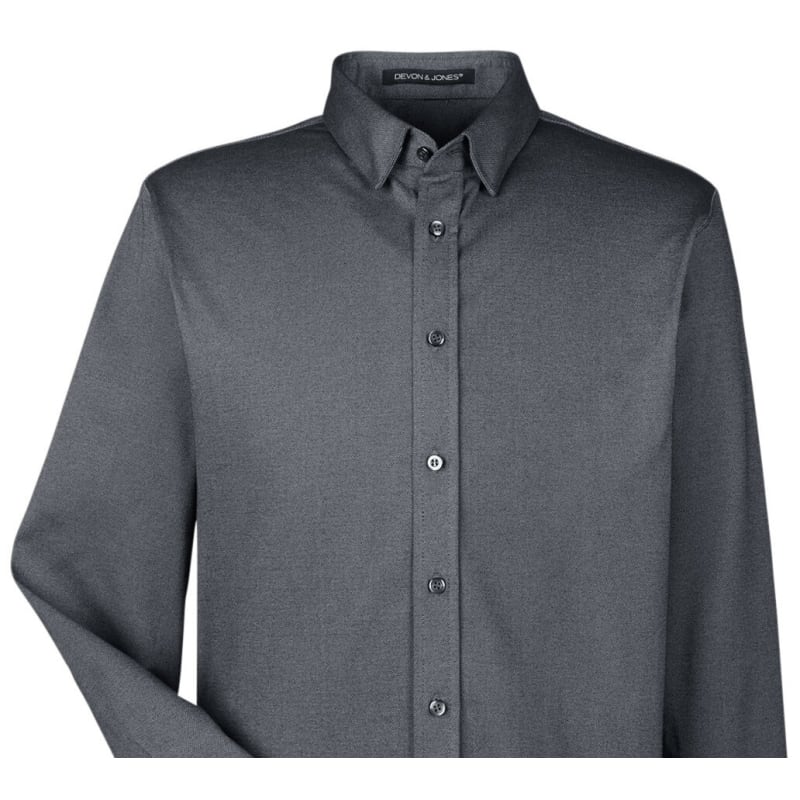 Devon & Jones Men's Central Cotton Blend Mélange Button-Down 4