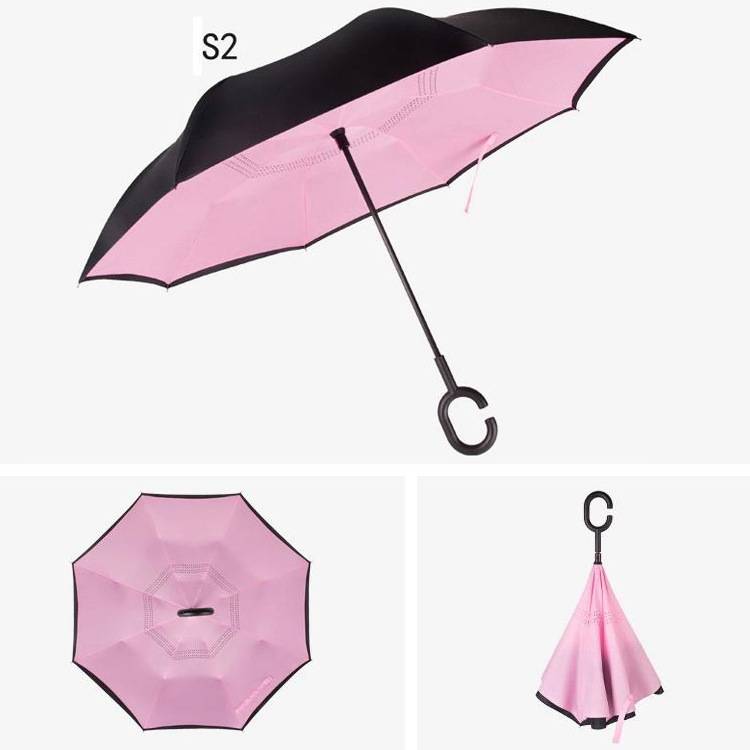 Reversible Inverted Umbrella With C-Shape Handle 5